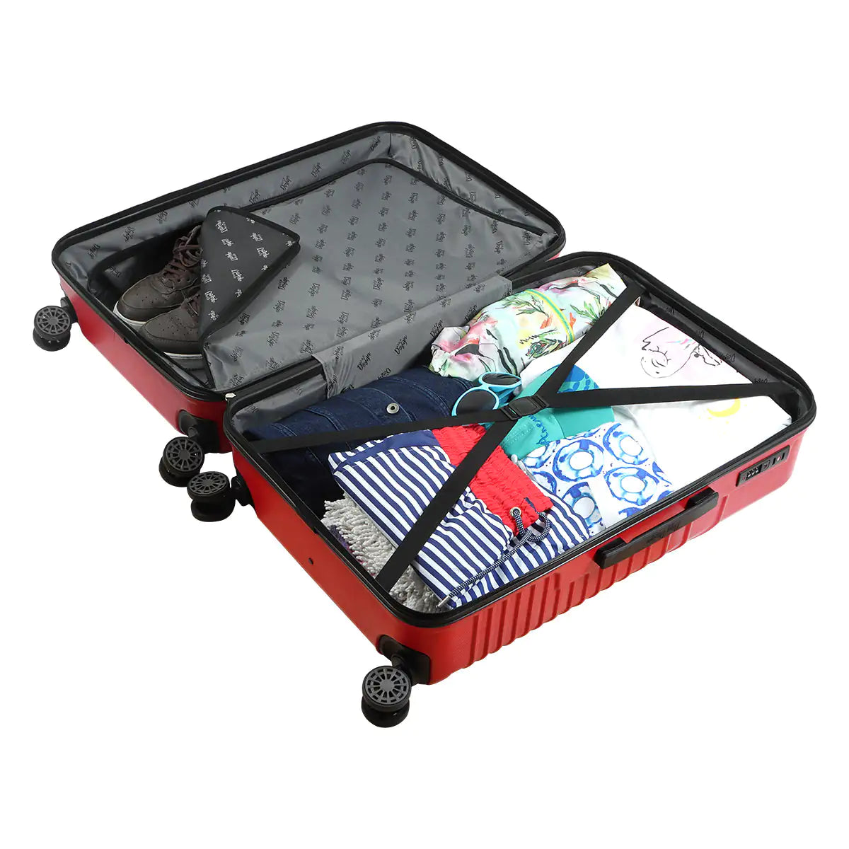 Biggdesign Cats Suitcase Luggage, Red, Large